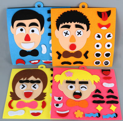 Felt Puzzle Toys Kids DIY Facial Expression Emotion Changing for Children Learning Education Velcro Sticks 30 X 30cm supplier