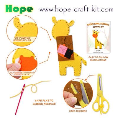 Felt Nonwoven Cloth Sewing with Safe Plastic Niddles for Kids Children Creative DIY handcraft Animals Bags OEM ODM supplier