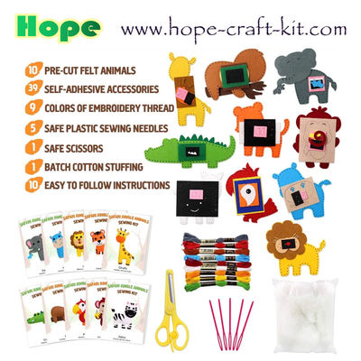Felt Nonwoven Cloth Sewing with Safe Plastic Niddles for Kids Children Creative DIY handcraft Animals Bags OEM ODM supplier
