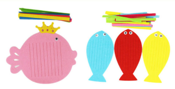 kids children felt non-woven knitted work creative diy crafts kits kids hand craft knitting weaving DIY felt material supplier