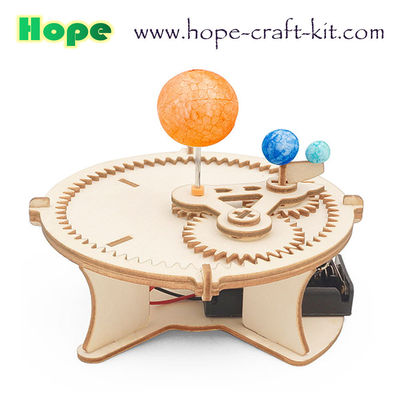 Science Earth Moon and Sun Solar  Moving Orbit Experiment Wooden Color Model Toys Kids DIY Toys STEM astronomy Education supplier